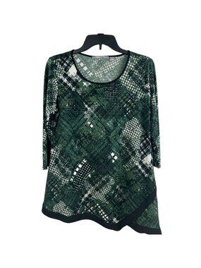 Valerie Steven Women Crew Neck Pullover 3/4 Sleeve Blouses Top Size S